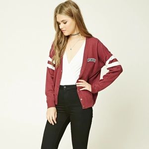 FOREVER 21 Patch Graphic Cardigan Heart Breaker